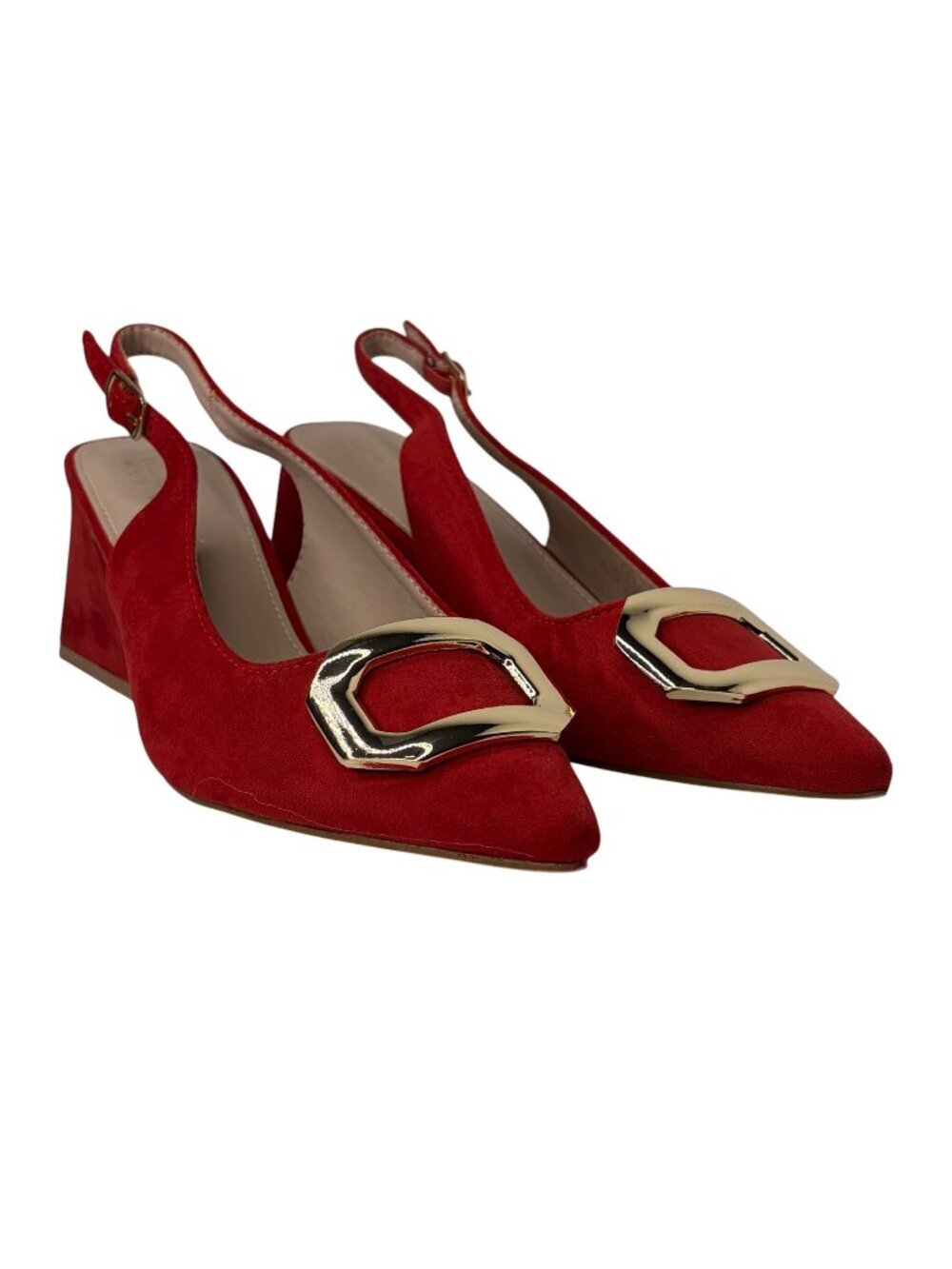 Nicole Miller Melrose Red Suede Pointed Closed Toe Block Heel Suze 8